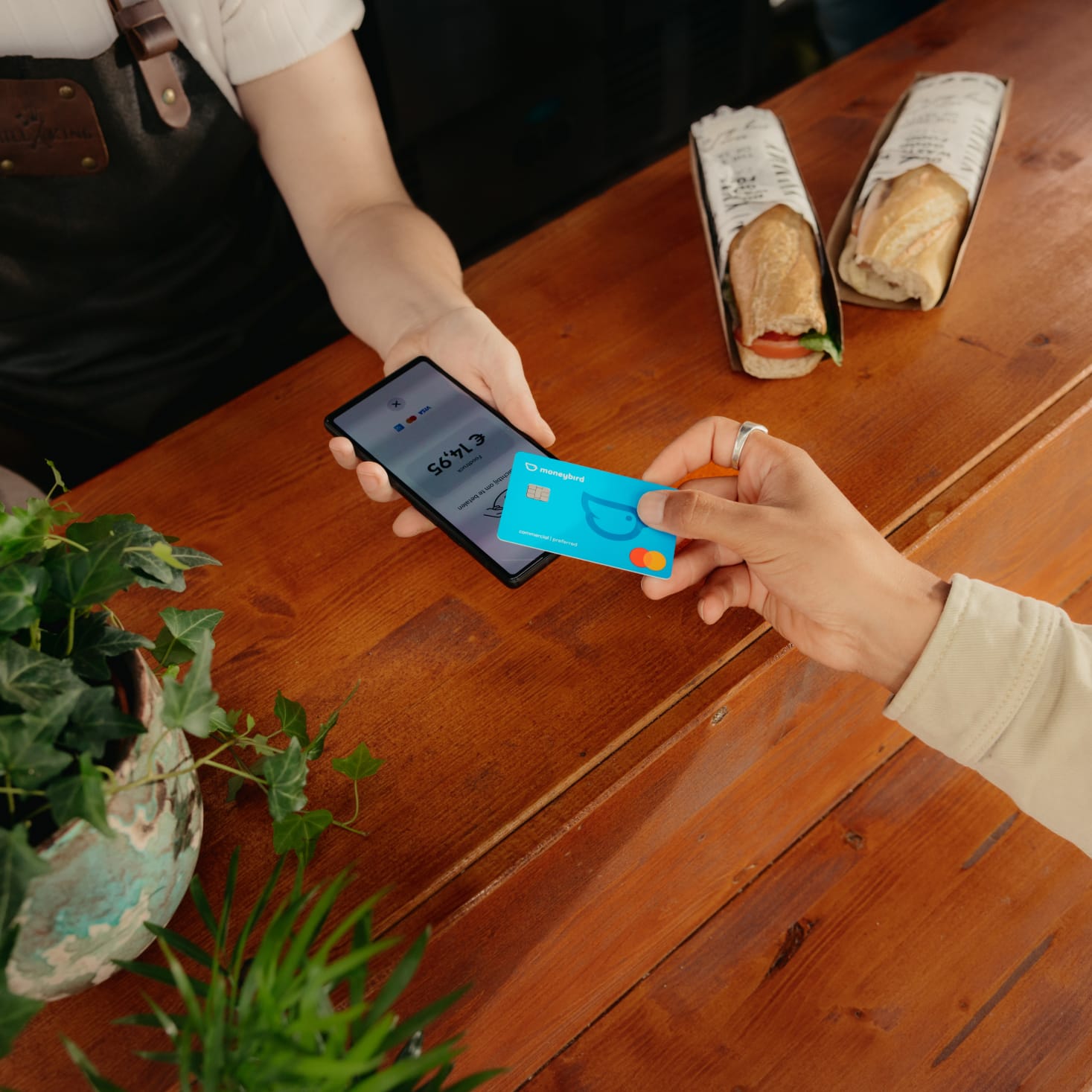 Betaling bij foodtruck met de Moneybird bankpas