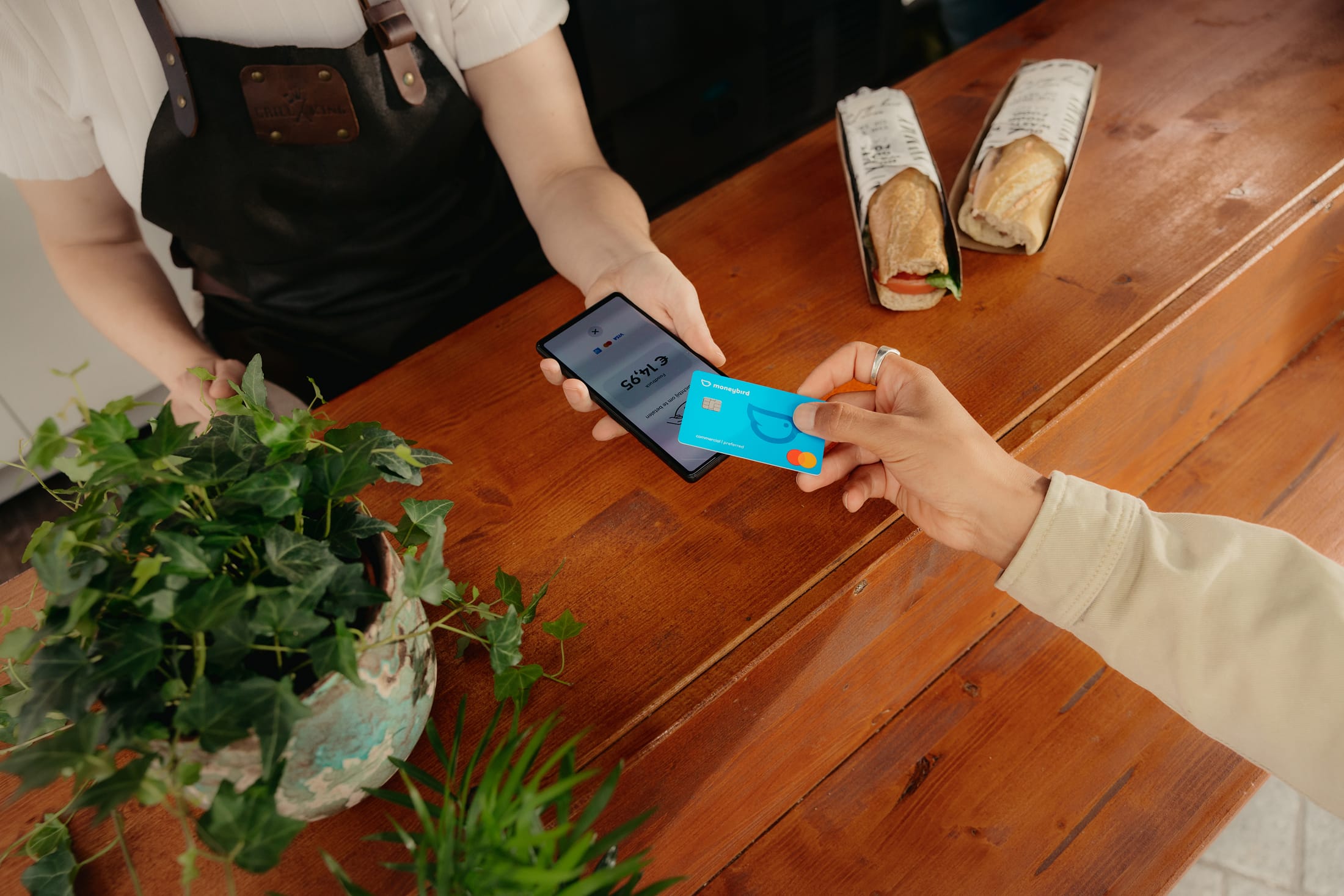 Betaling bij foodtruck met de Moneybird bankpas