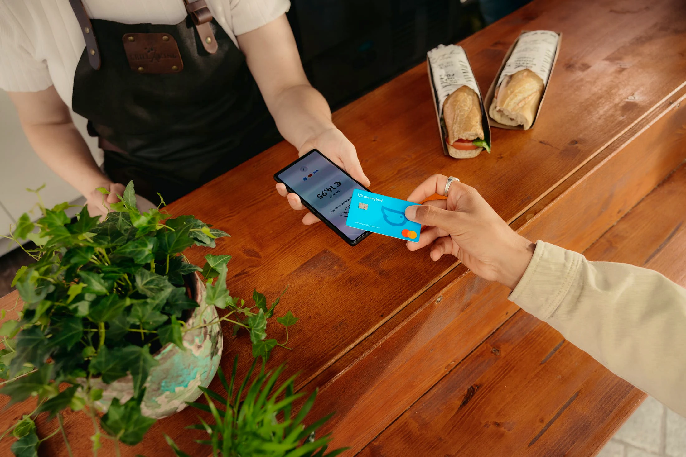 Betaling bij foodtruck met de Moneybird bankpas