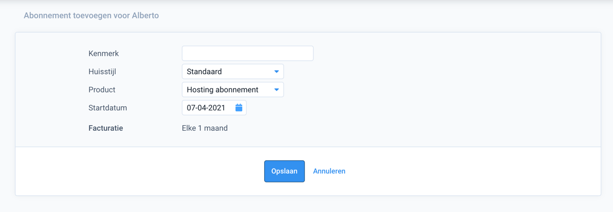 abonnementen toevoegen