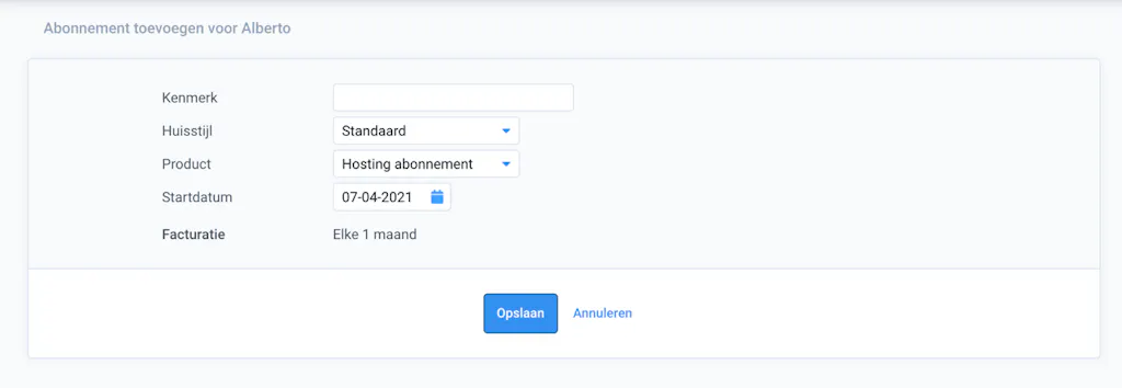 abonnementen toevoegen