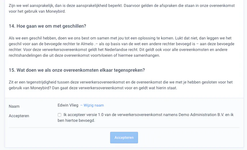 de verwerkersovereenkomst