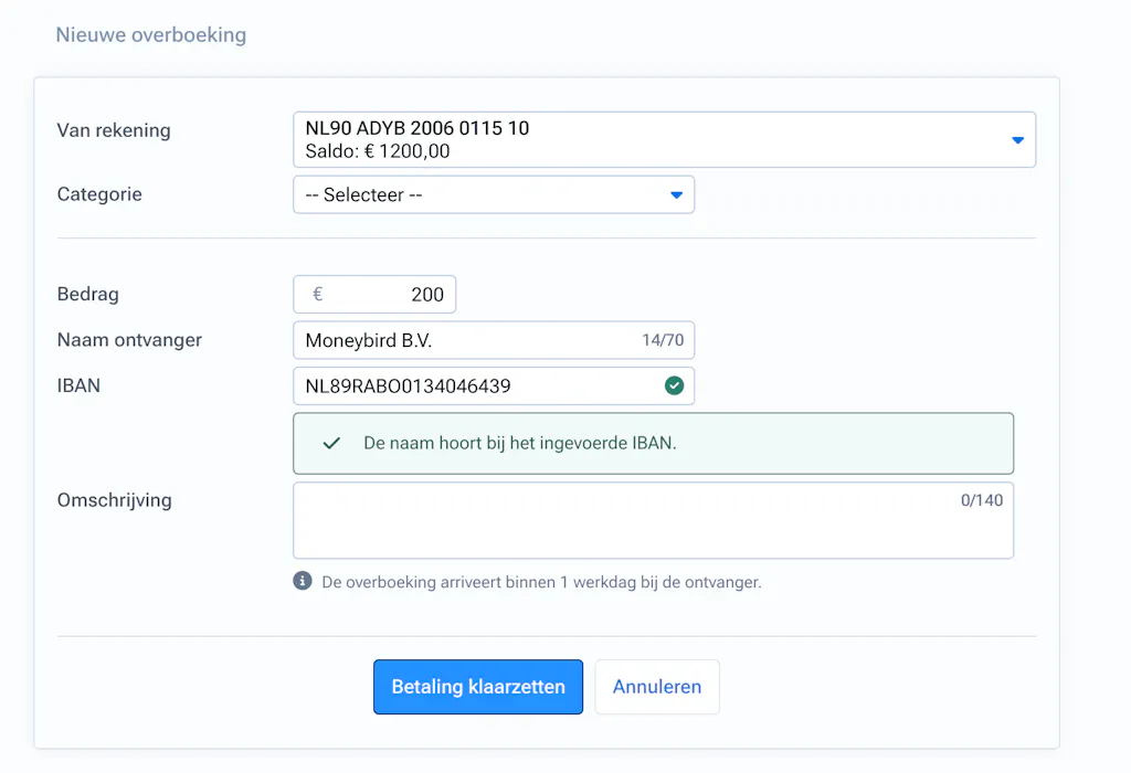 Screenshot van applicatie