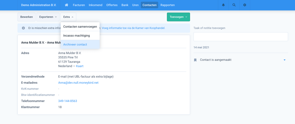 Hoe werkt het archiveren van contacten
