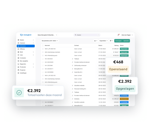 Screenshot administratie