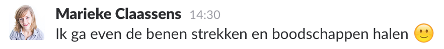 Slack berichtje van een collega