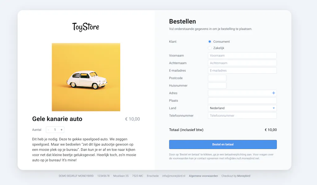 Hoe werkt Moneybird checkout