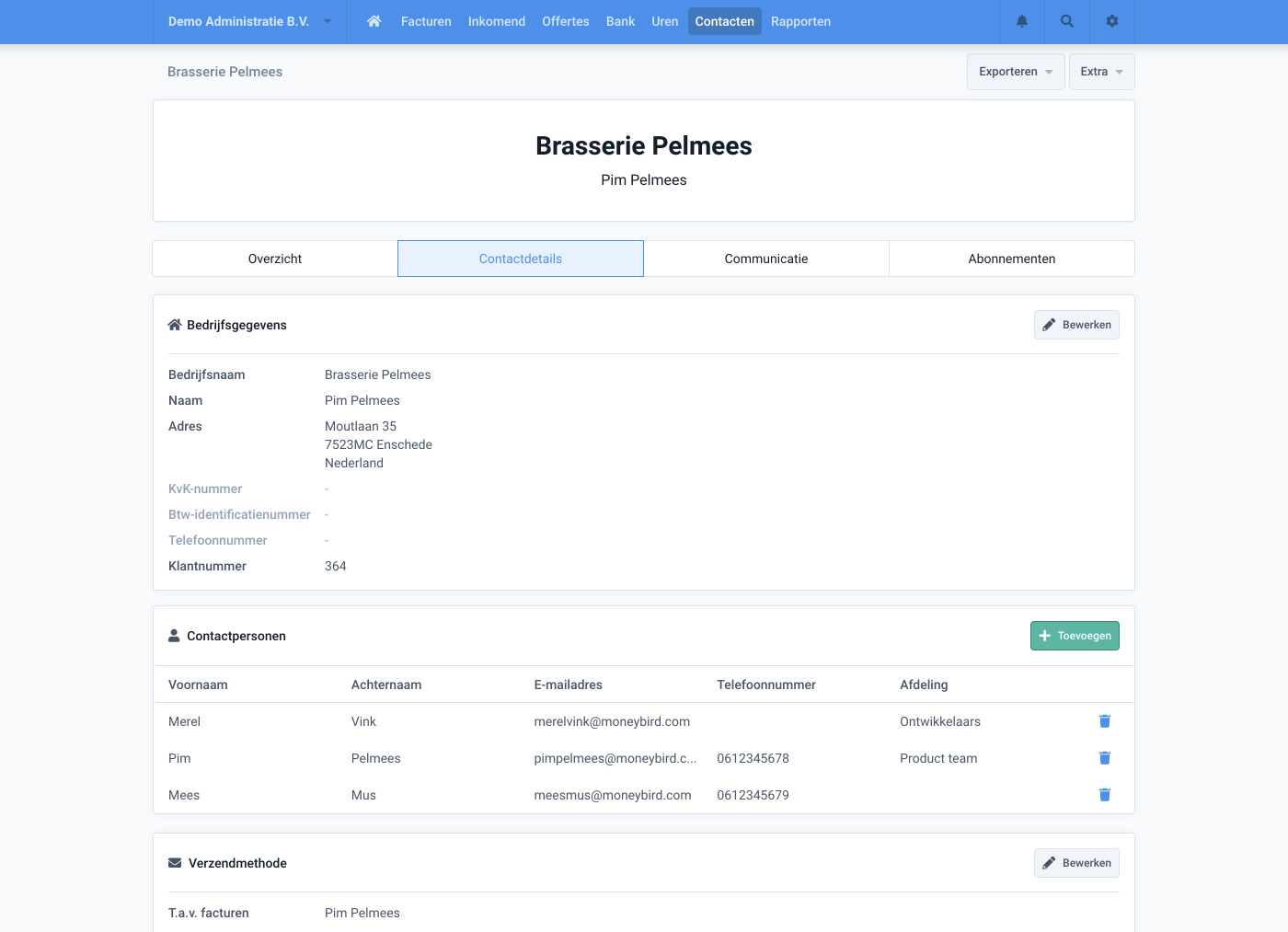 contactpersoon toevoegen