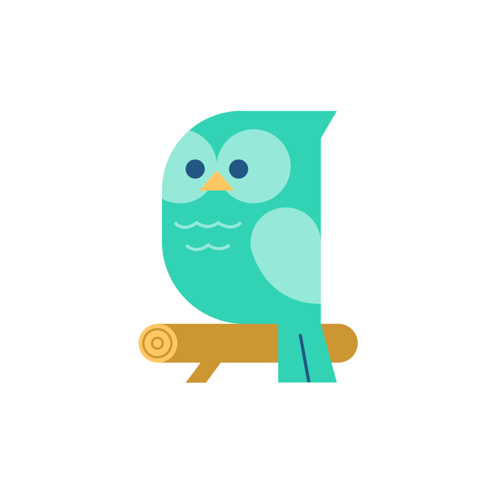Illustratie groene vogel op tak