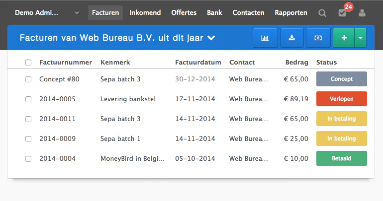 filteren op contact