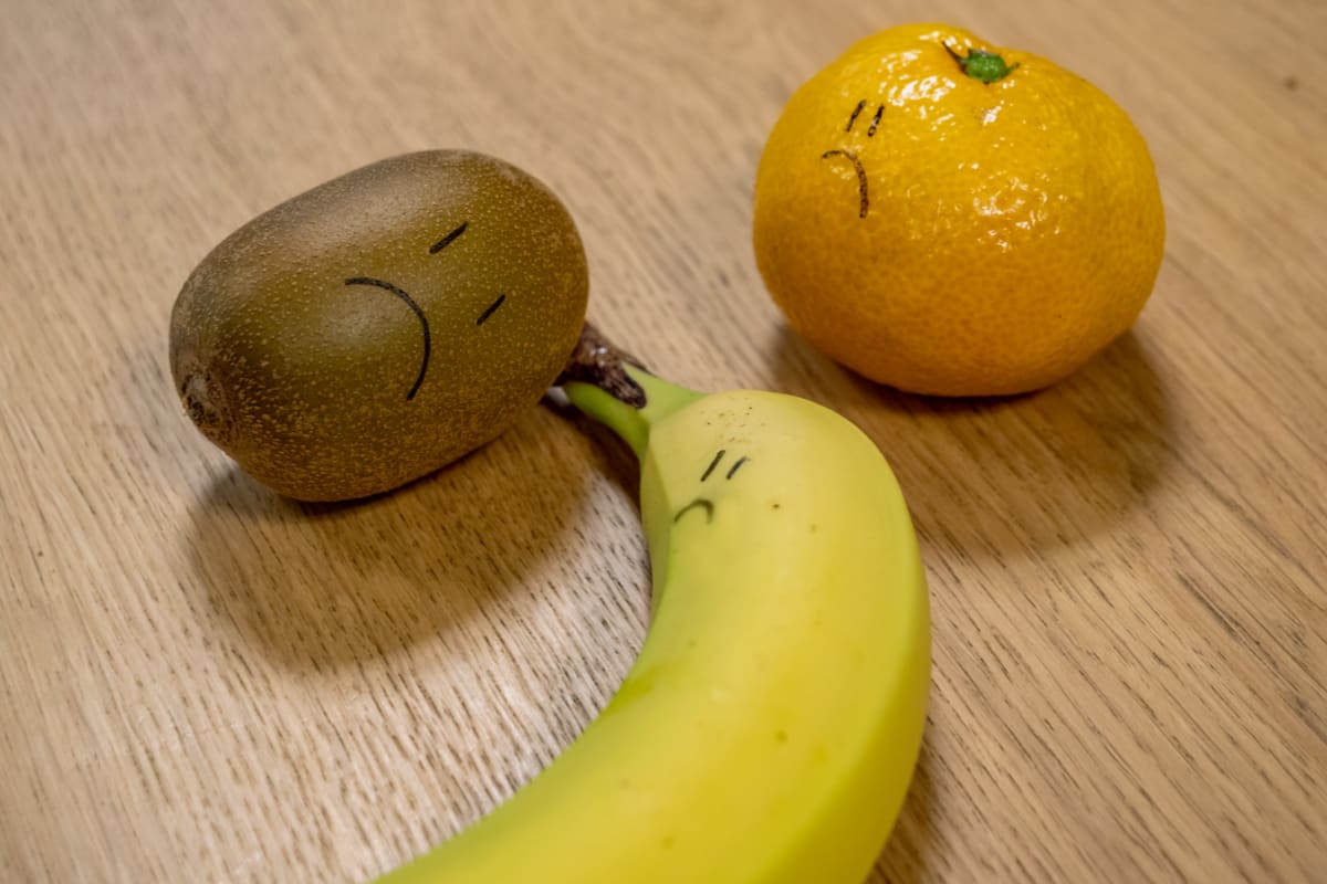 Fruit die niet zo blij zijn