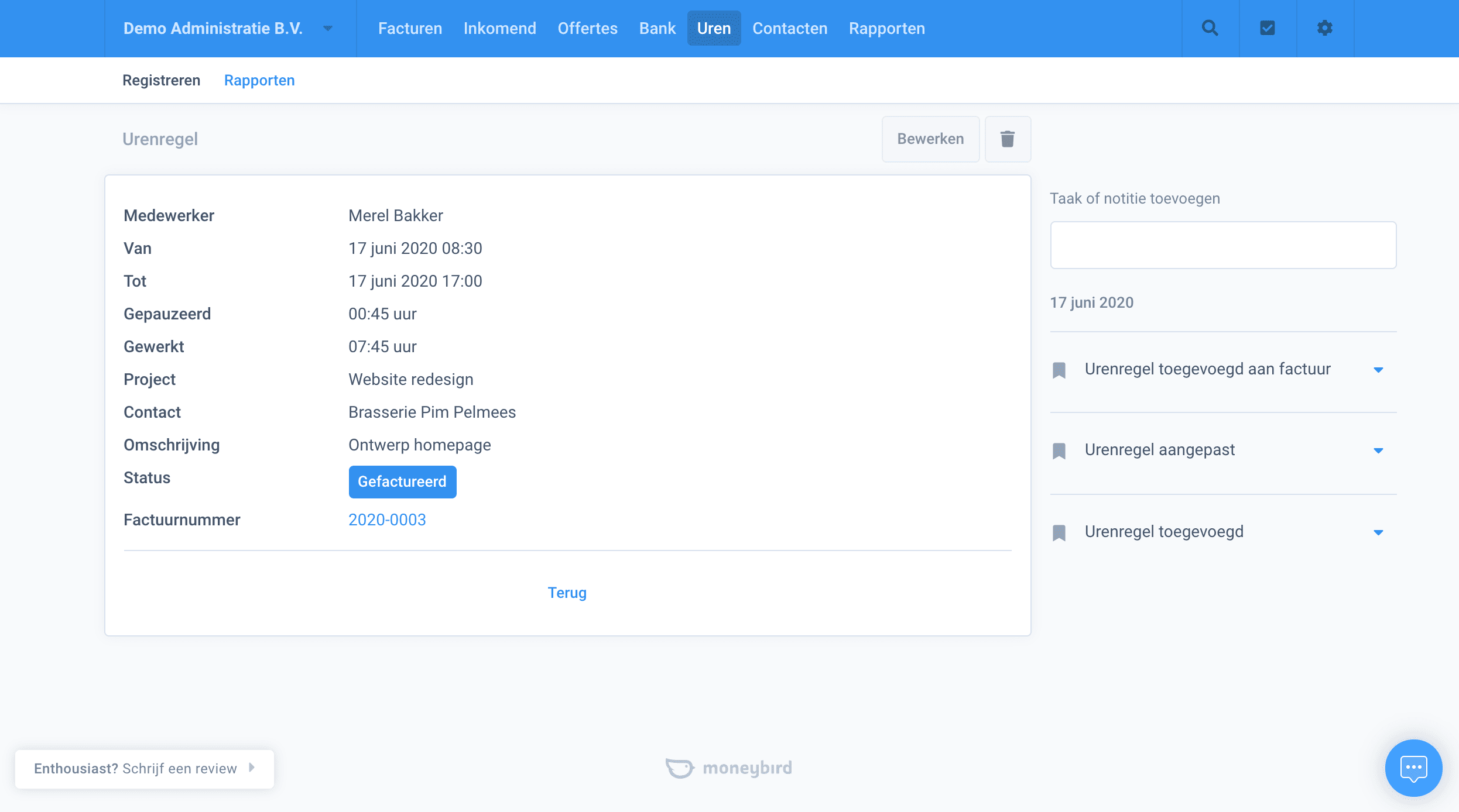 Gebeurtenissen vastleggen