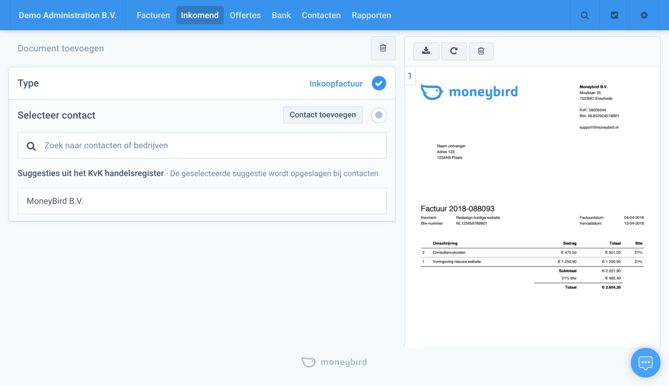 Inkoopfactuur toevoegen