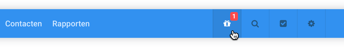 Melding in de applicatie