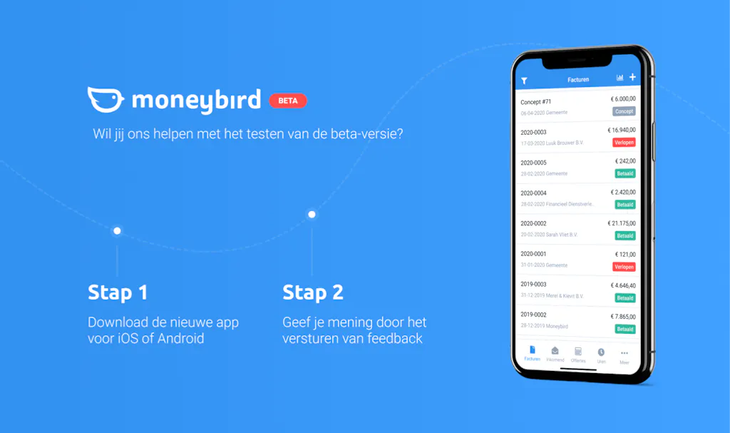 Stappen van de app