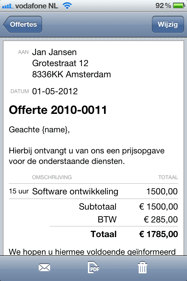Offerte op mobiel