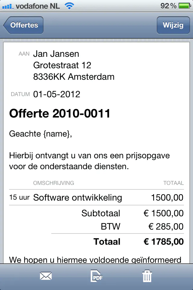 Offerte op mobiel