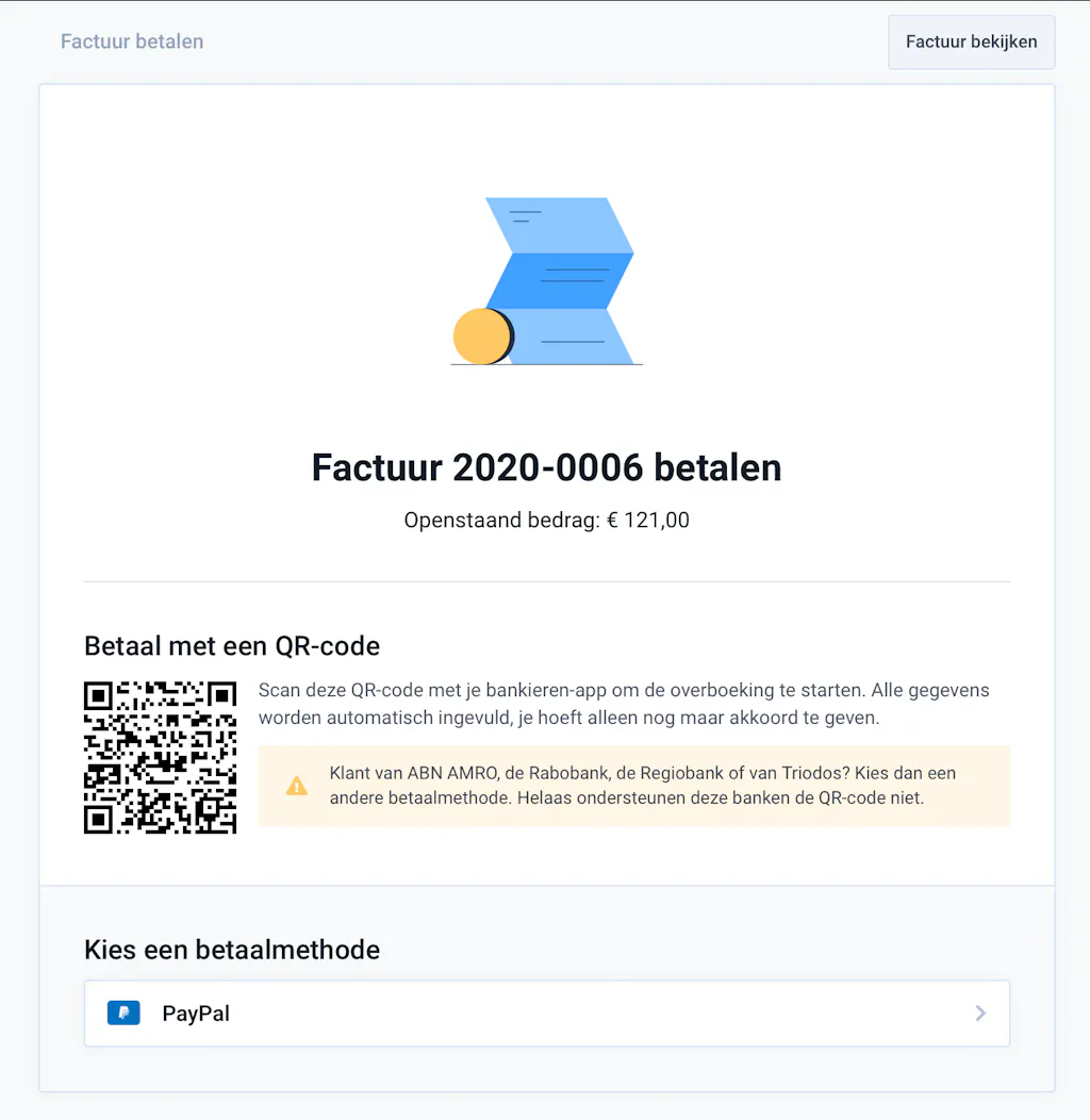QR code toevoegen aan je facturen