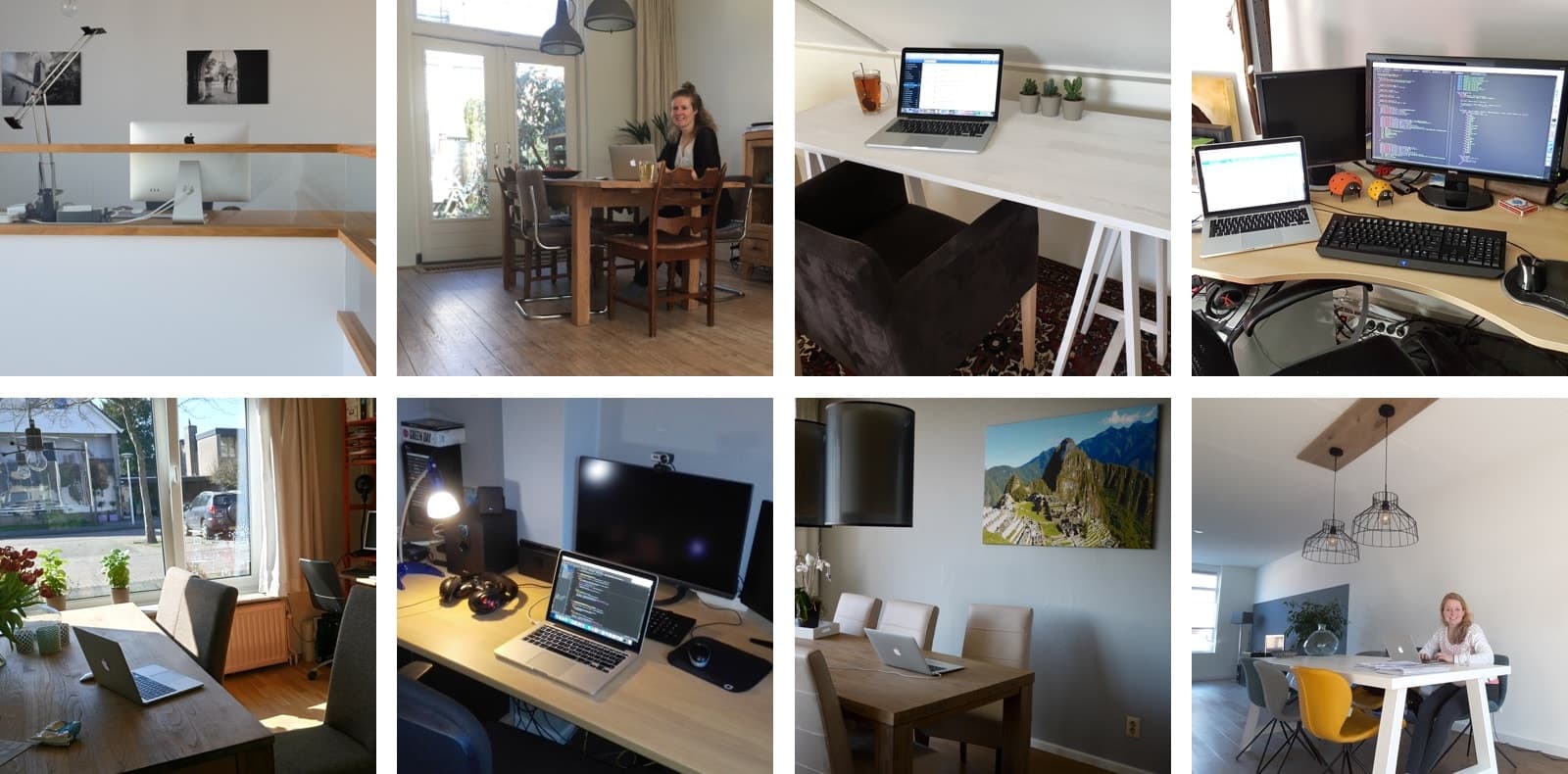 Thuiswerkplekken van collega's