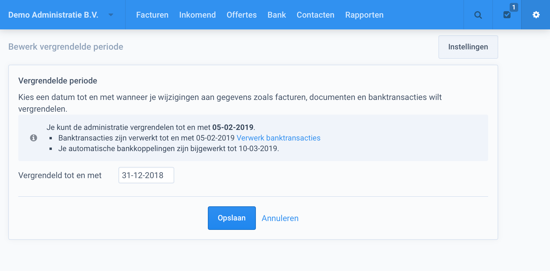 Periode vergrendelen