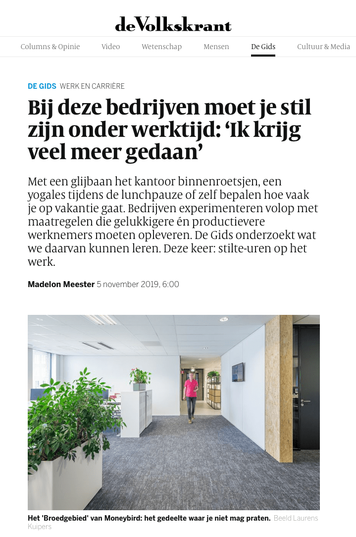 Het artikel in de volkskrant