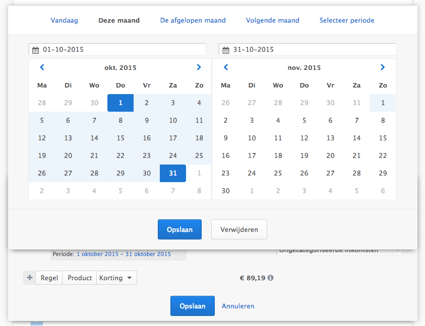 verbeterde periode selector