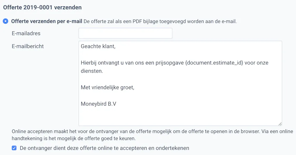offerte versturen