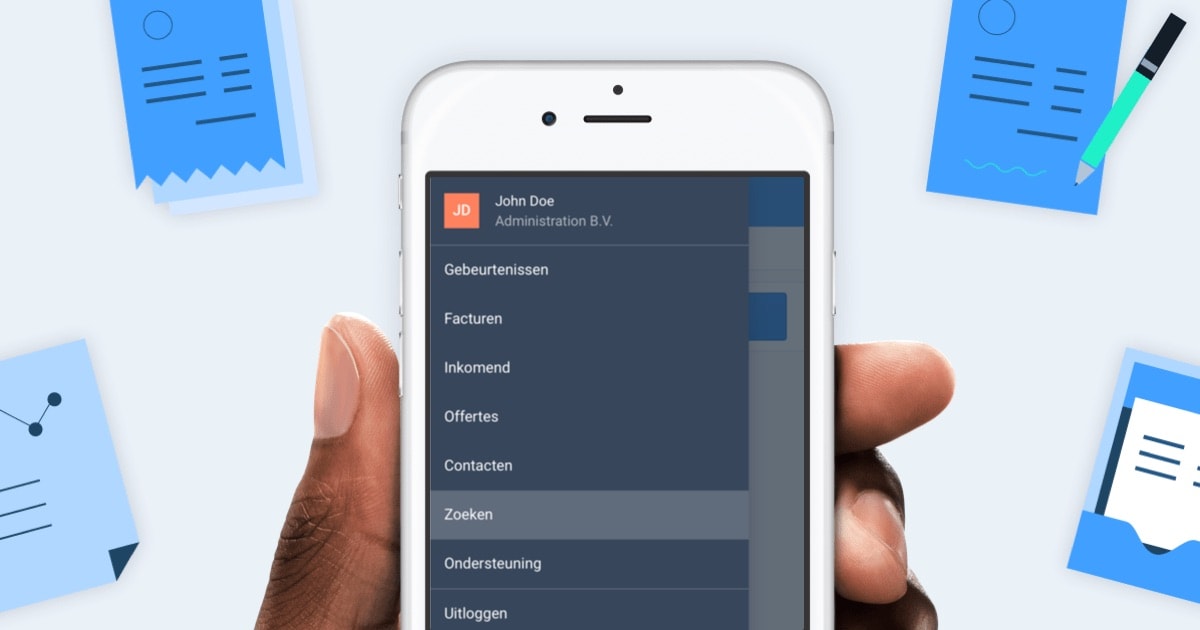 Mobiele Moneybird app