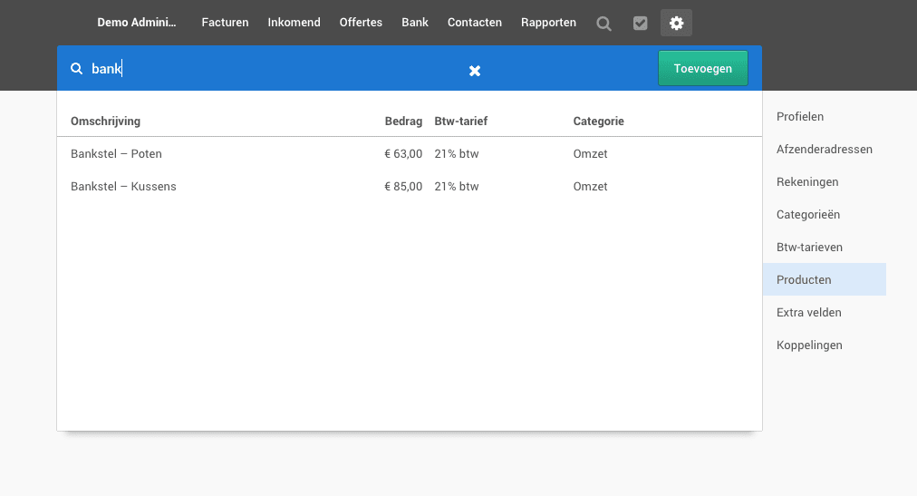zoeken naar producten