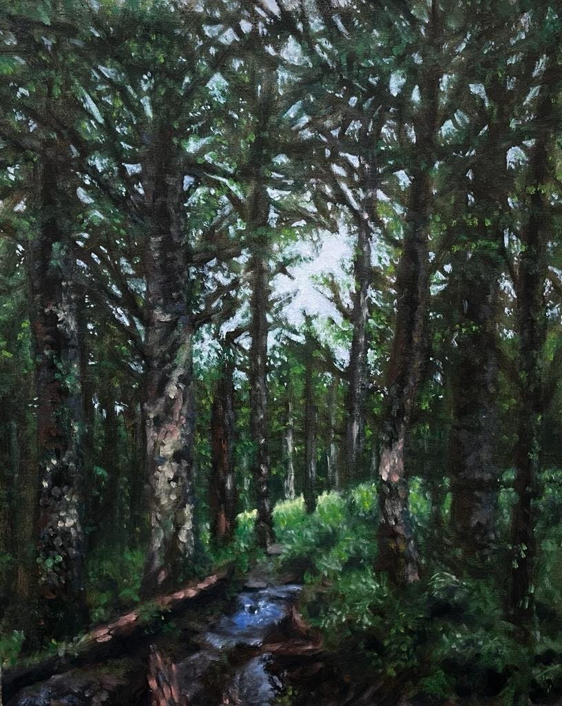 painting of a humid forest