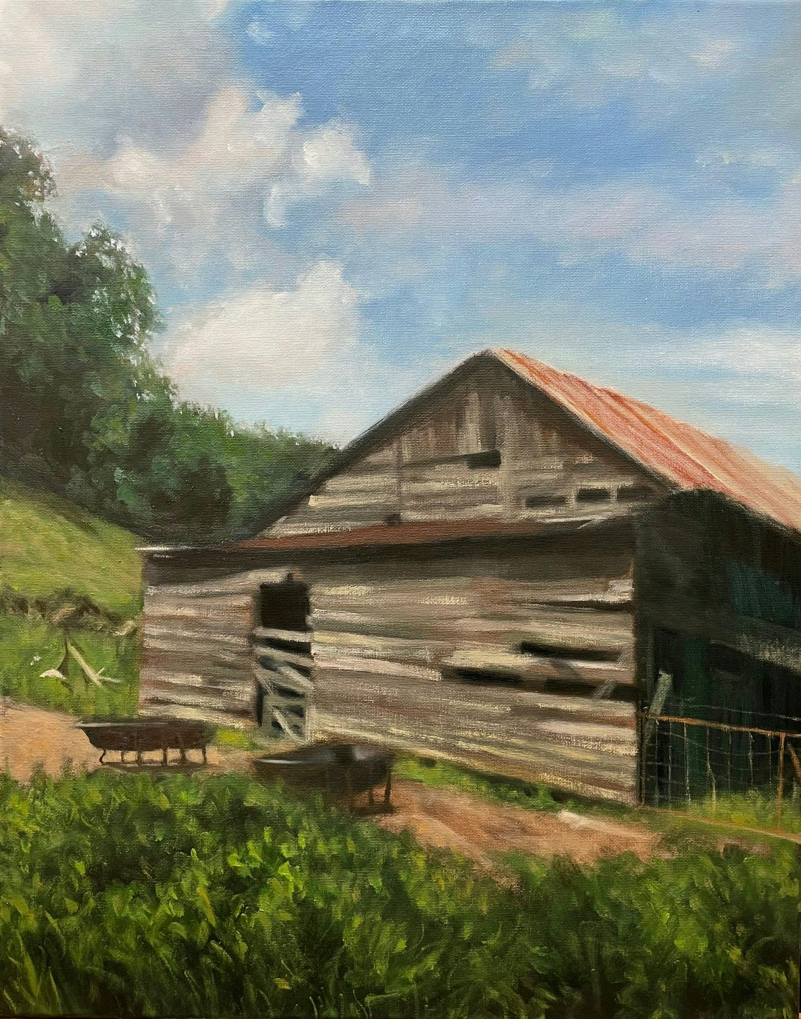 painting of a shack in Cades Cove located in Tennessee 