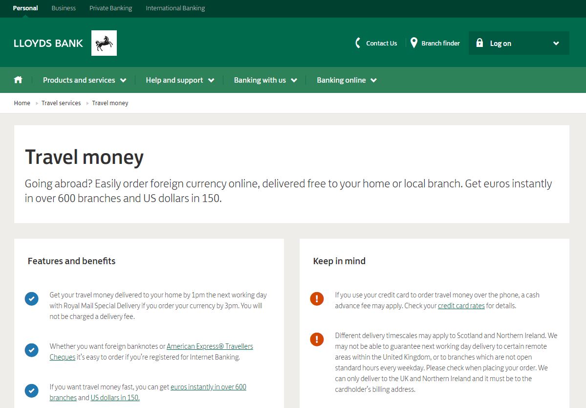 Lloyds Bank Foreign Currency Exchange, International Money Transfer
