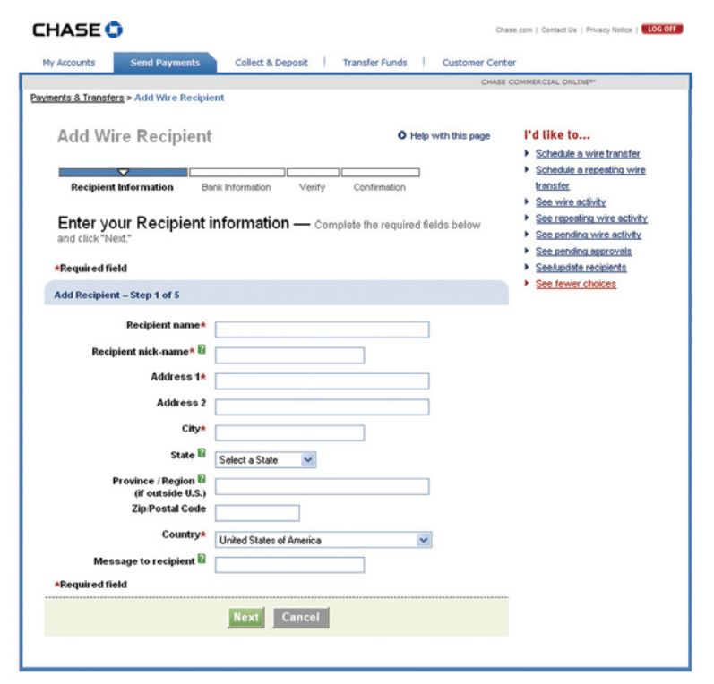 bank of america wire transfer information