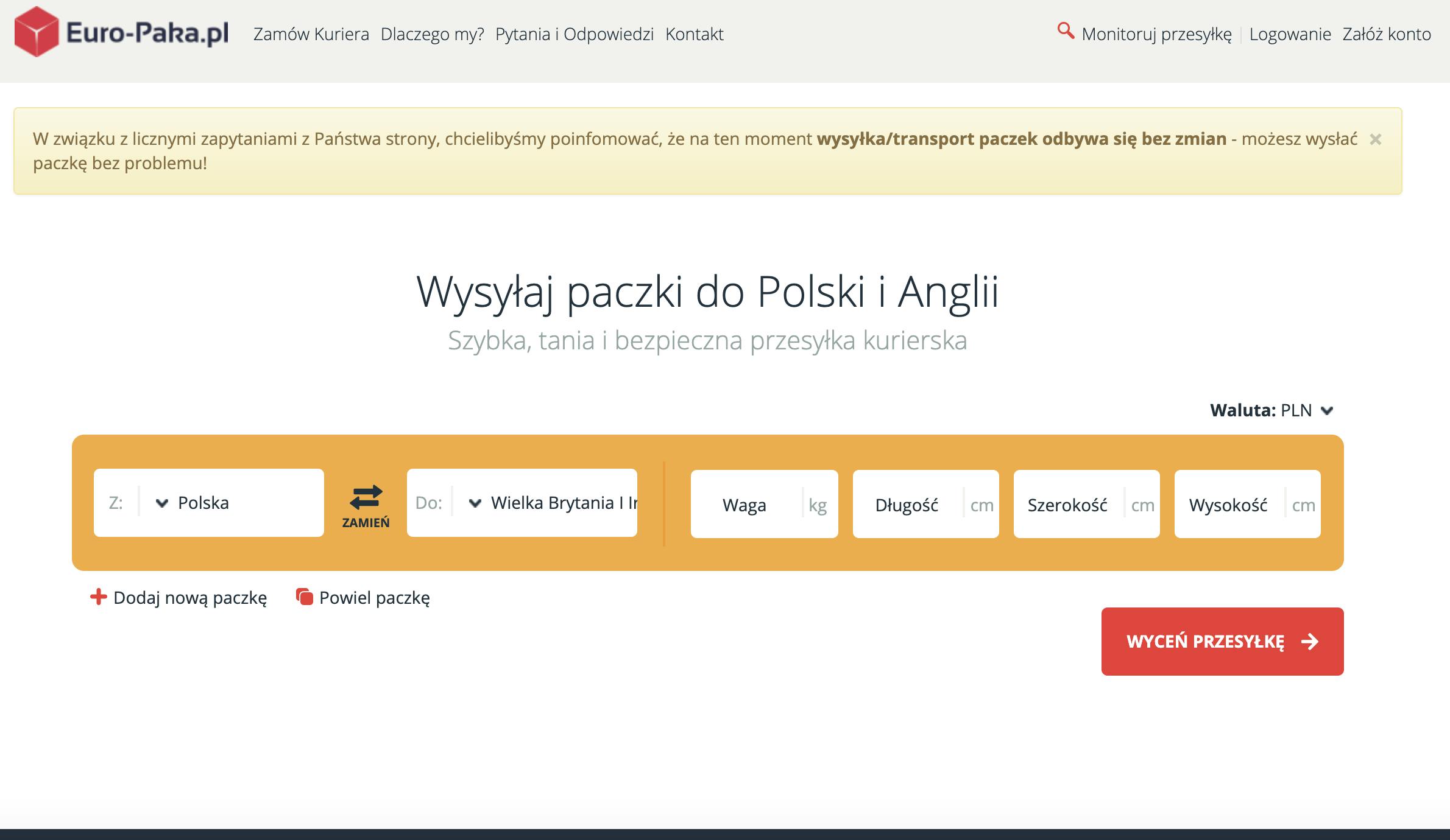 Kierunkowy z anglii do polski