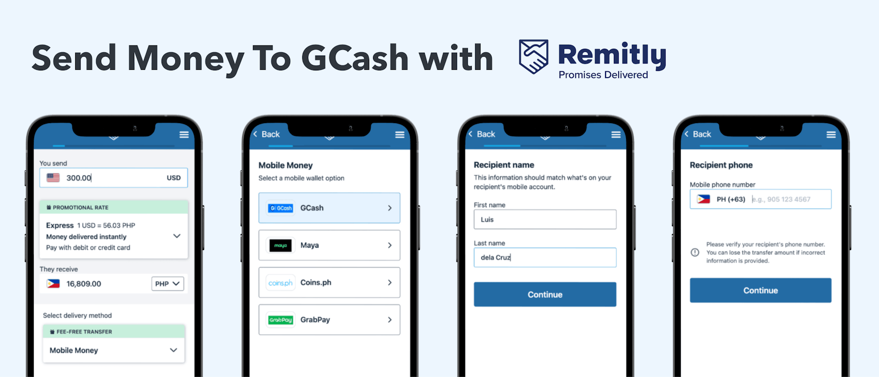 Send money to Gcash with Remitly