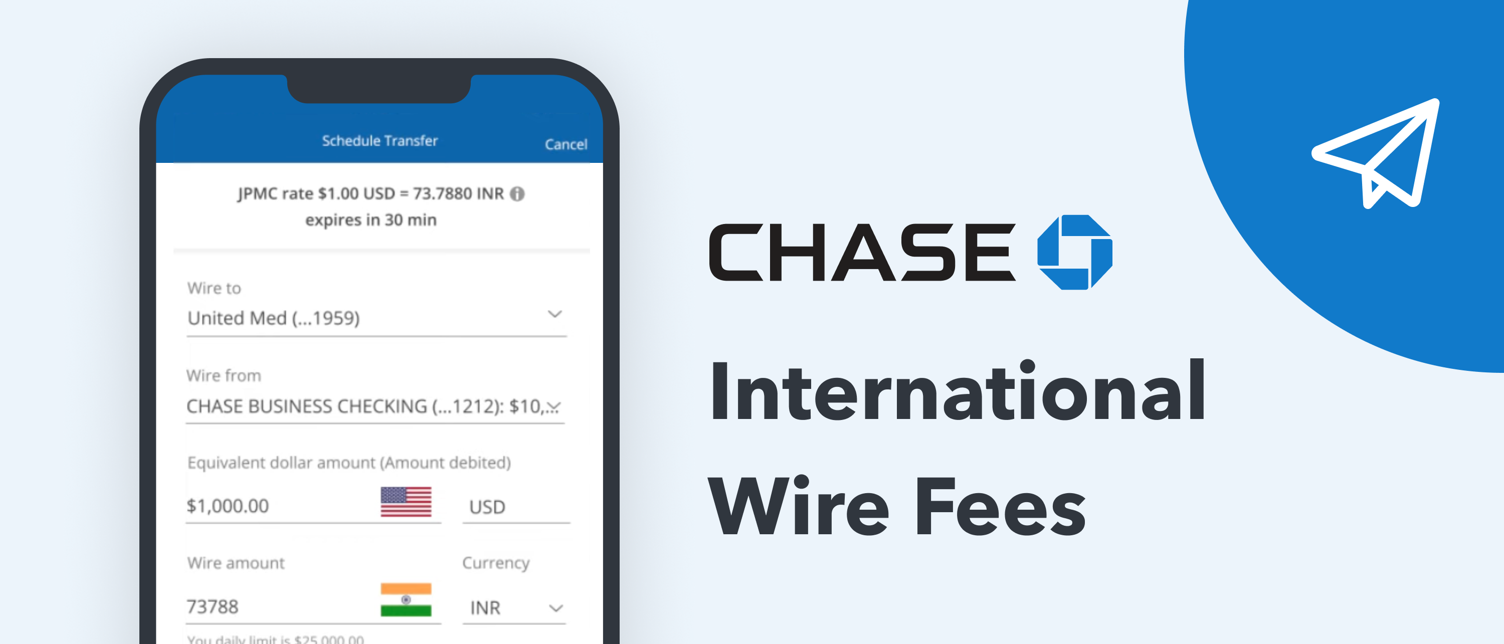 international incoming wire fee chase