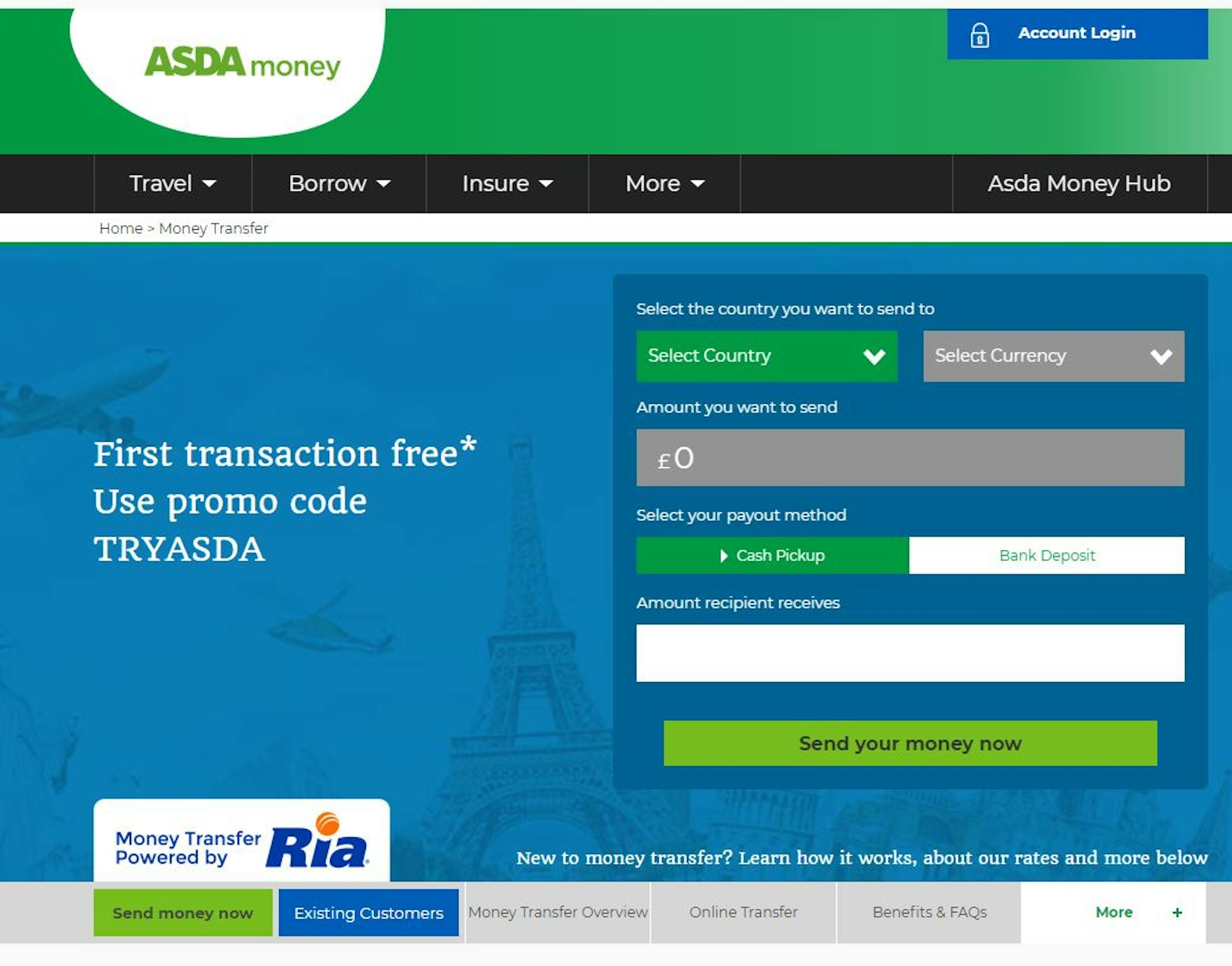 asda travel card register