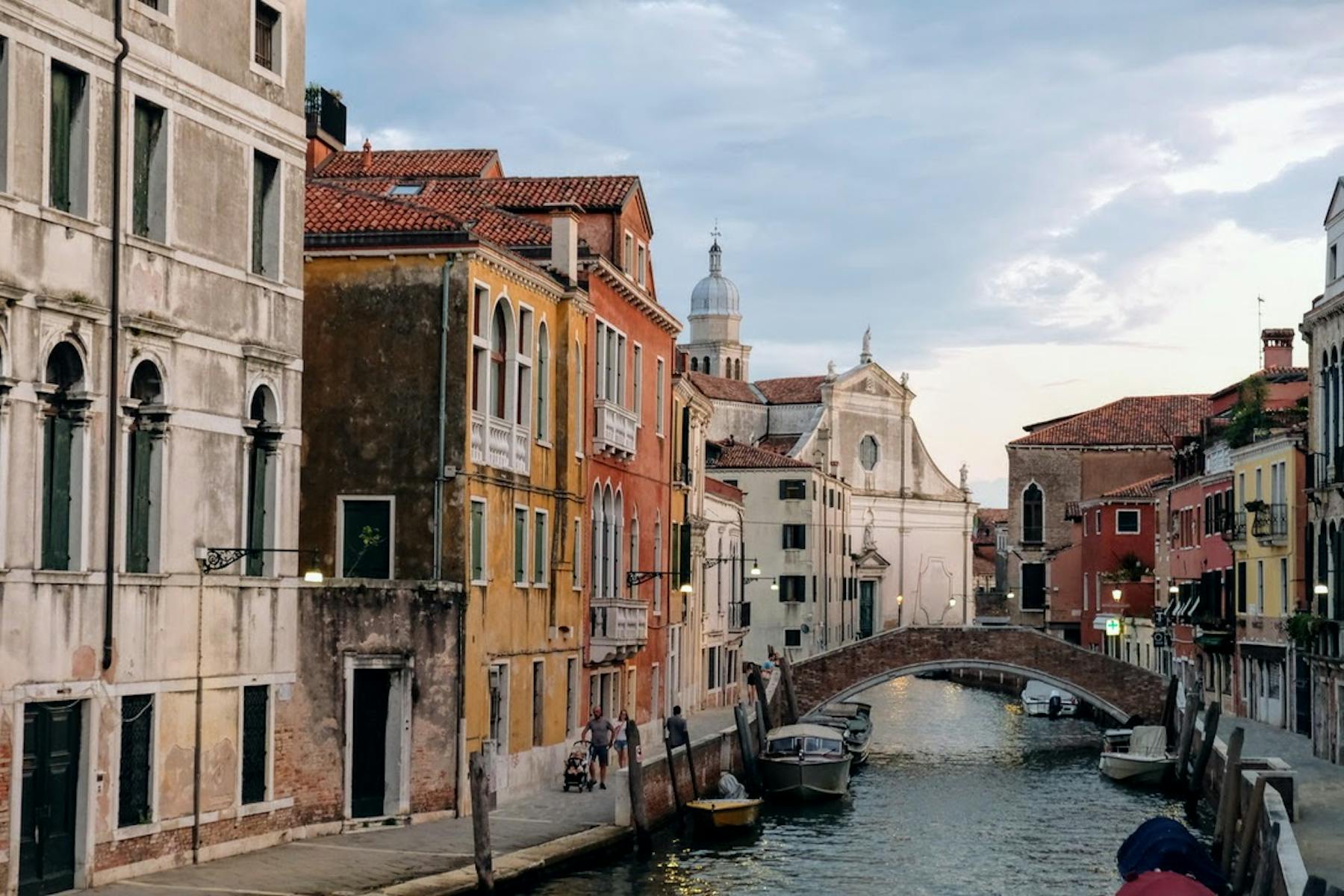 Venice Italy canal in afternoon