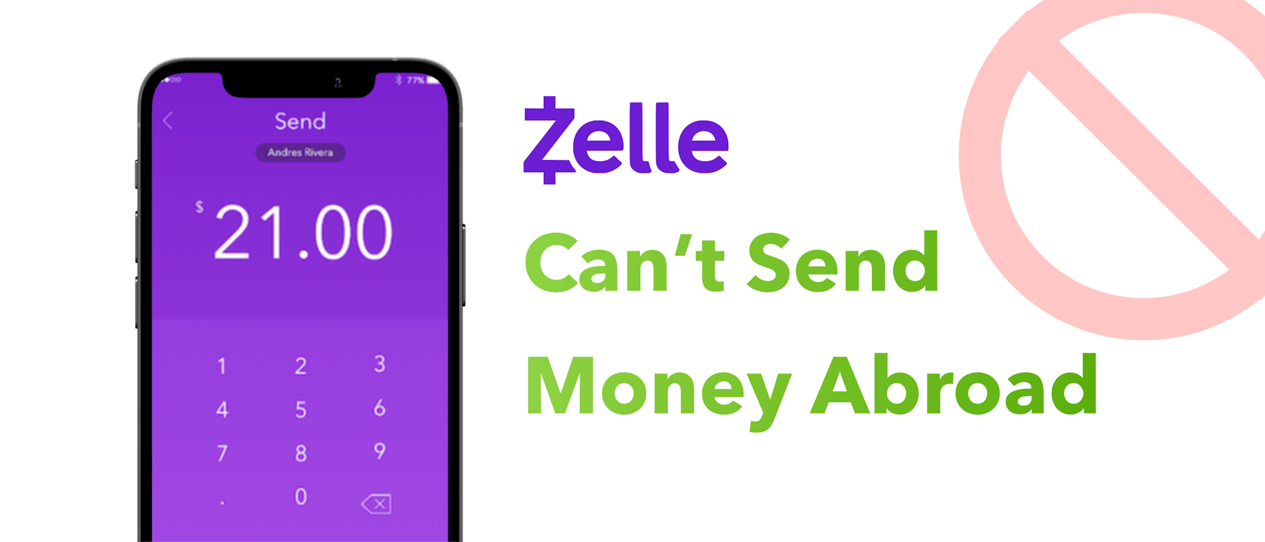 Zelle can't send money abroad
