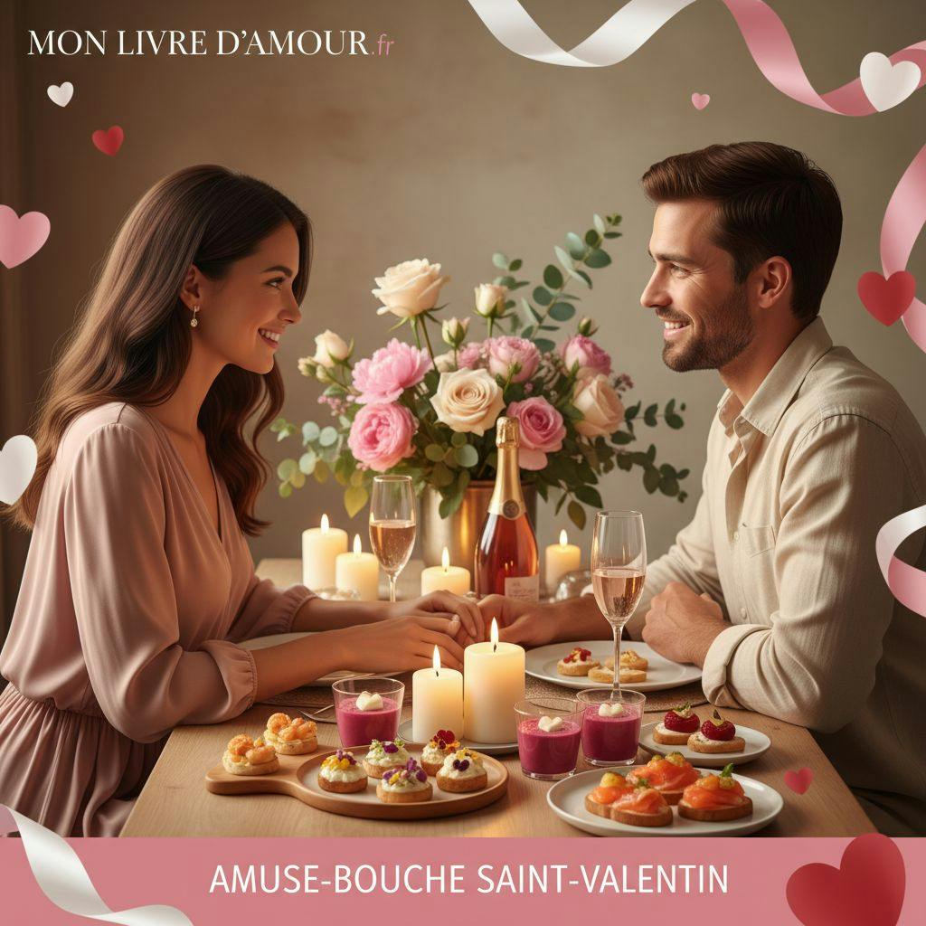 Belle illustration pour amuse bouche saint valentin