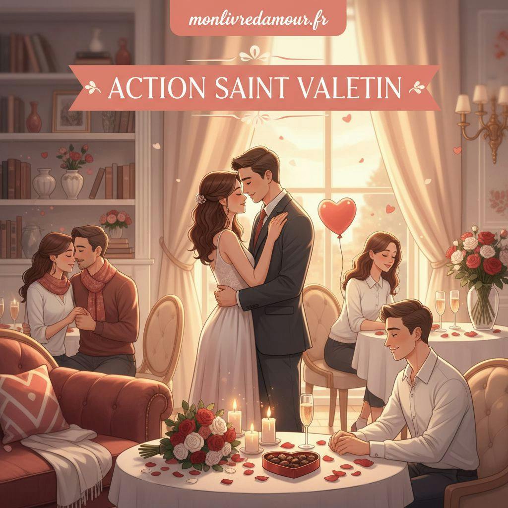 Belle illustration pour action saint valentin