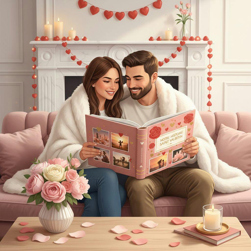 Belle illustration pour album photo saint valentin