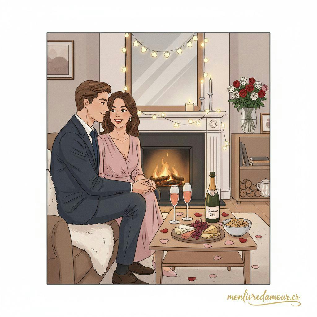 Belle illustration pour aperitif saint valentin