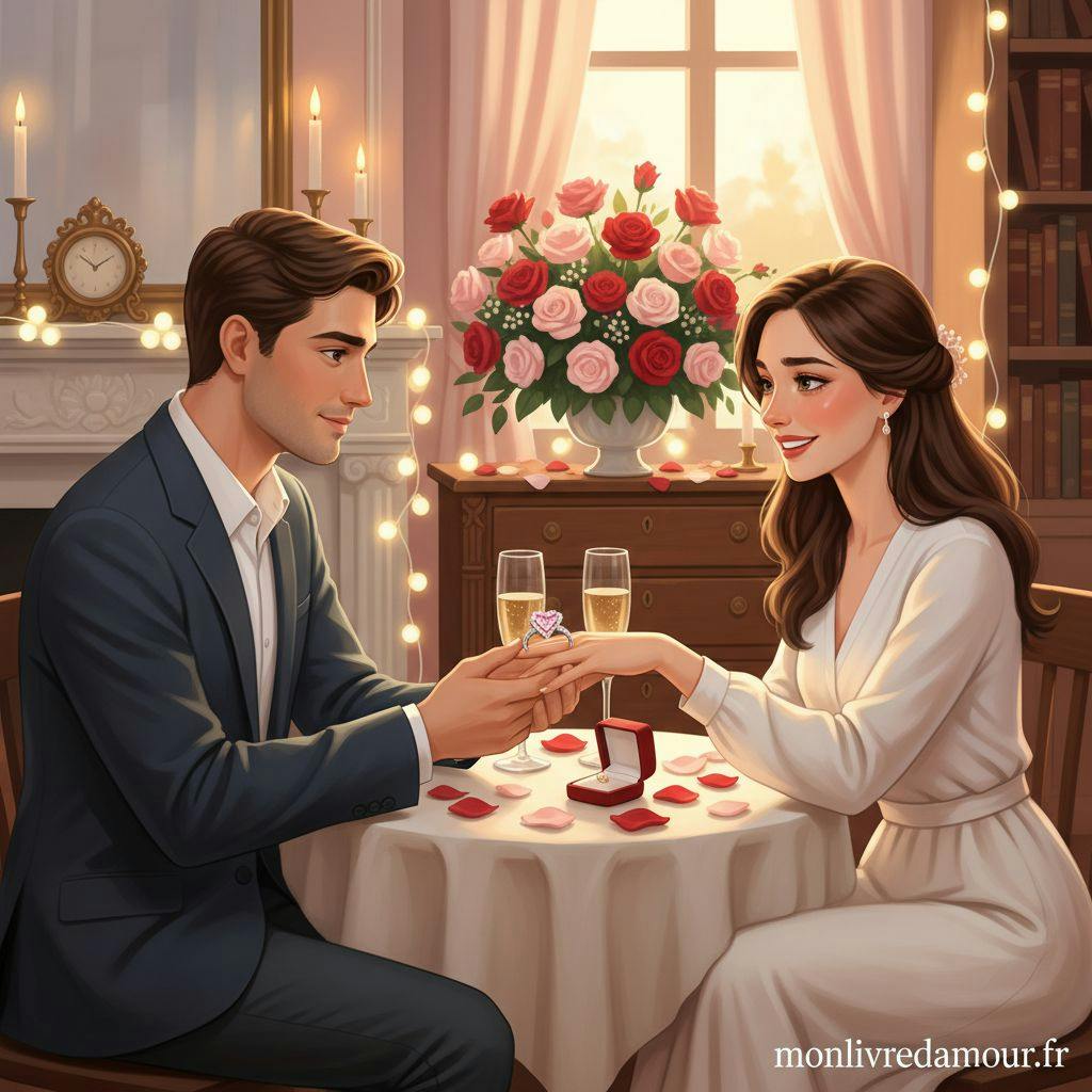 Belle illustration pour bague saint valentin