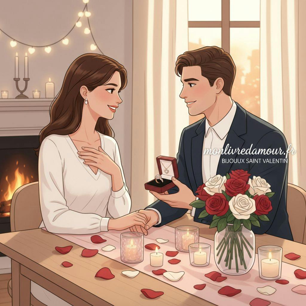Belle illustration pour bijoux saint valentin