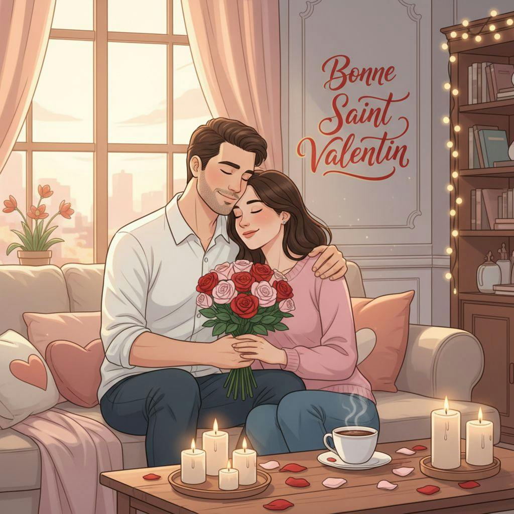 Belle illustration pour bon saint valentin