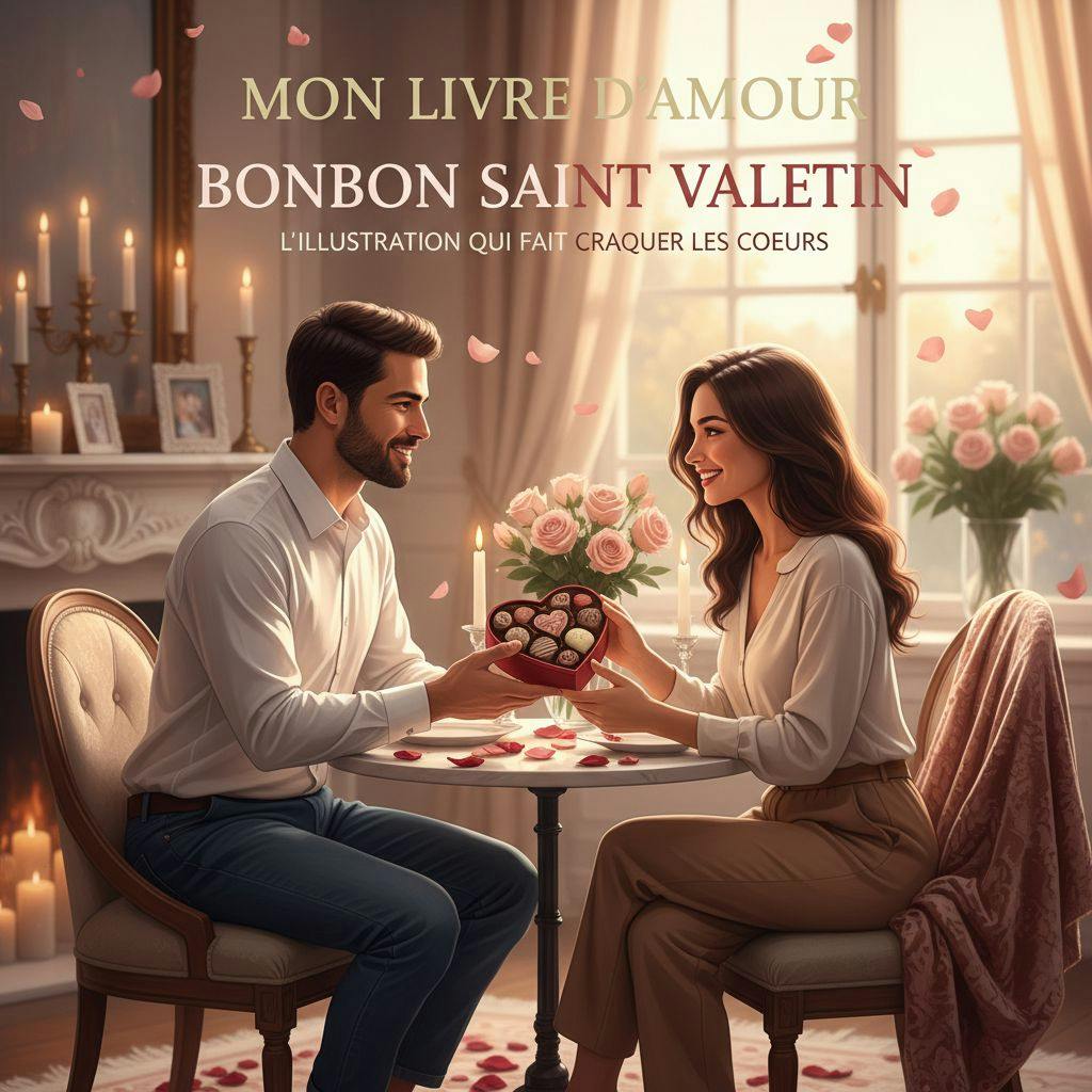 Belle illustration pour bonbon saint valentin