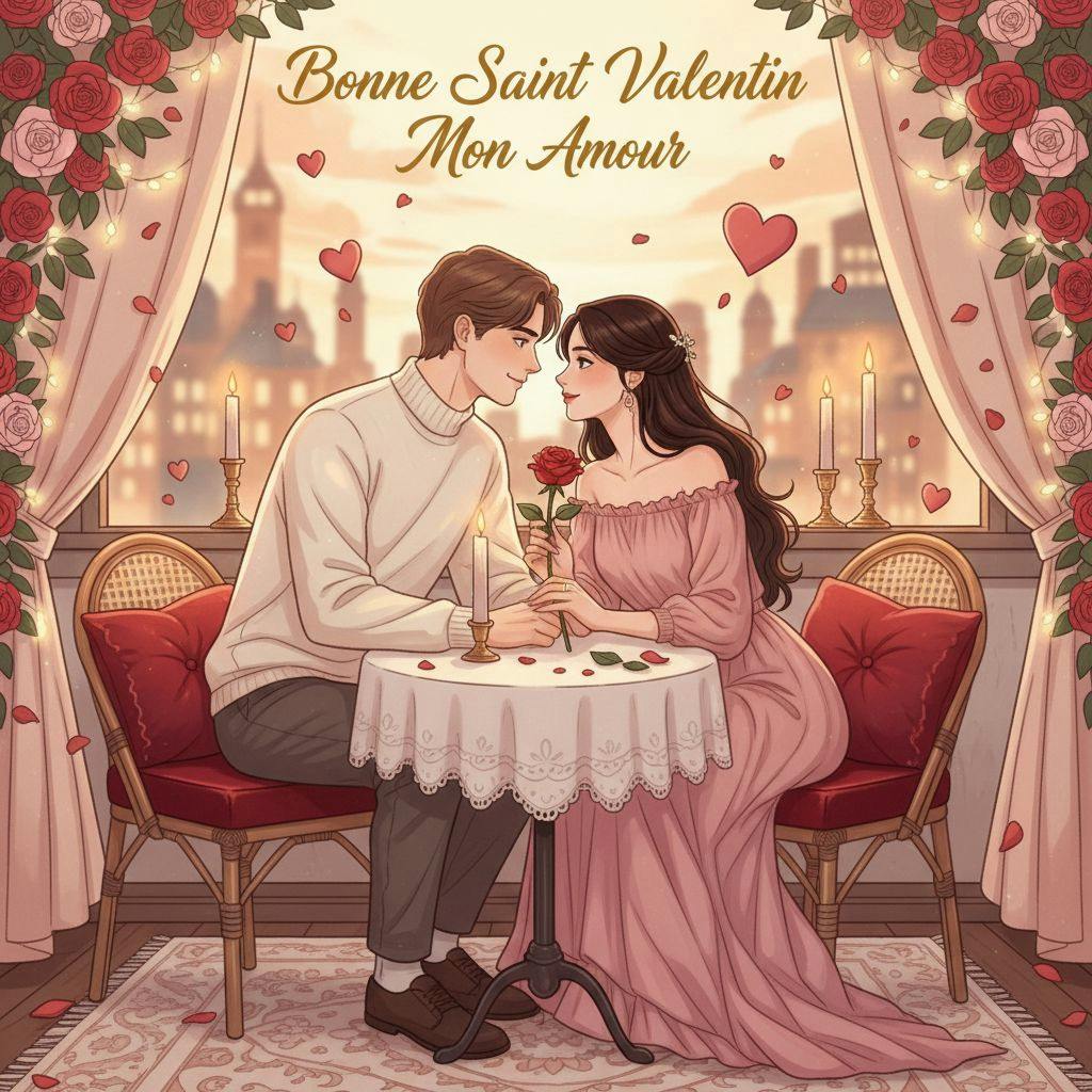 Belle illustration pour bonne saint valentin mon amour
