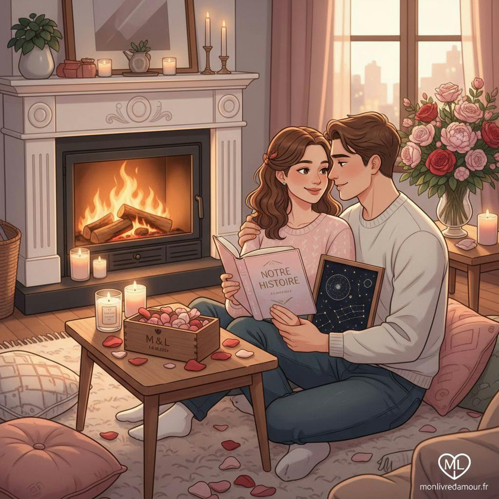 Belle illustration pour cadeau personnalisé saint valentin