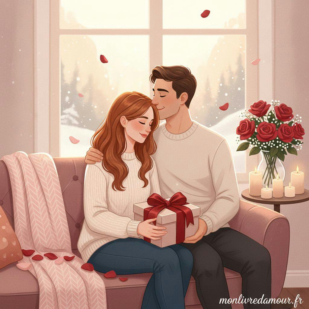 Belle illustration pour cadeau saint valentin femme
